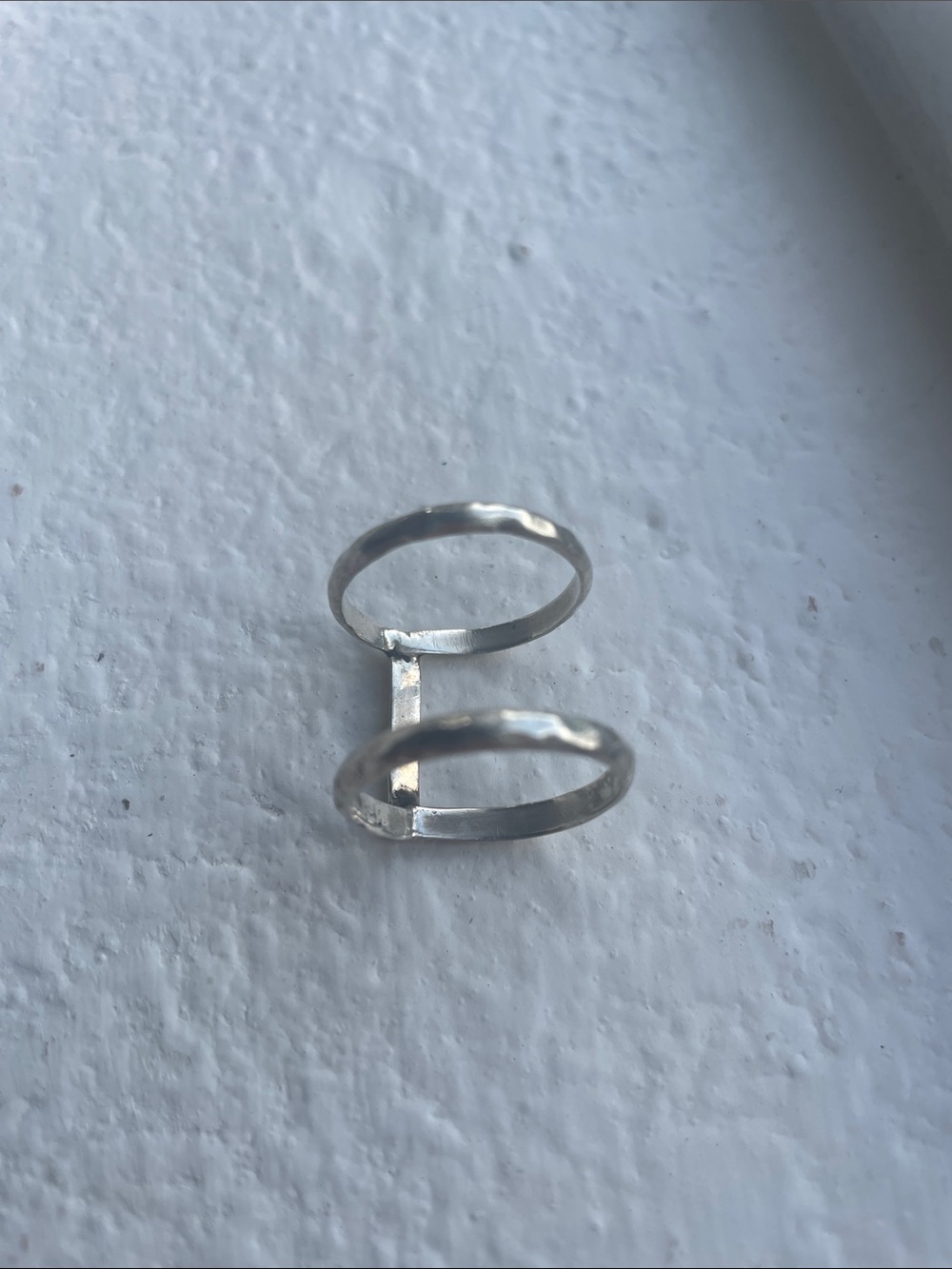 Sterling Silver Double Band Ring - Silver